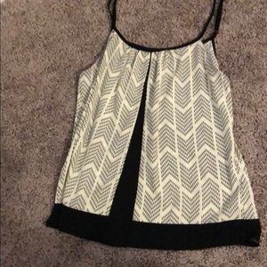 Black and white satin blouse